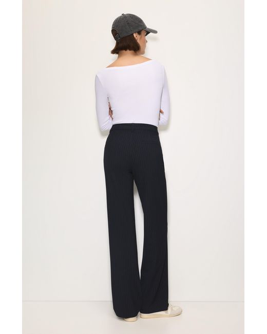 Pull&Bear Blue Smart High-Waist Straight-Leg Trousers