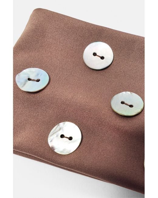 Pull&Bear White Elastic Headband With Buttons