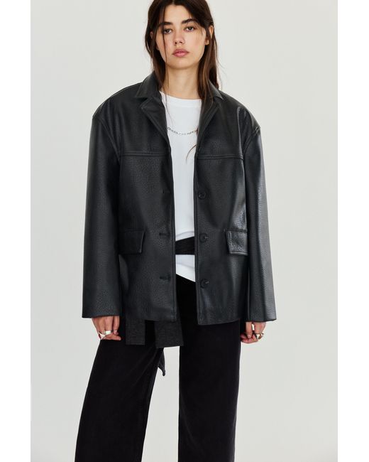 Pull&Bear Black Faux Leather Jacket