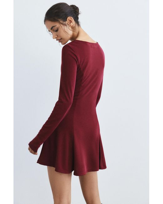 Robe Courte Cupro Bas Fluide Pull&Bear en coloris Red