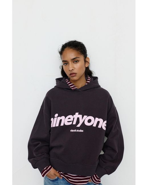 Pull&Bear Blue Ninetyone Hooded Sweatshirt