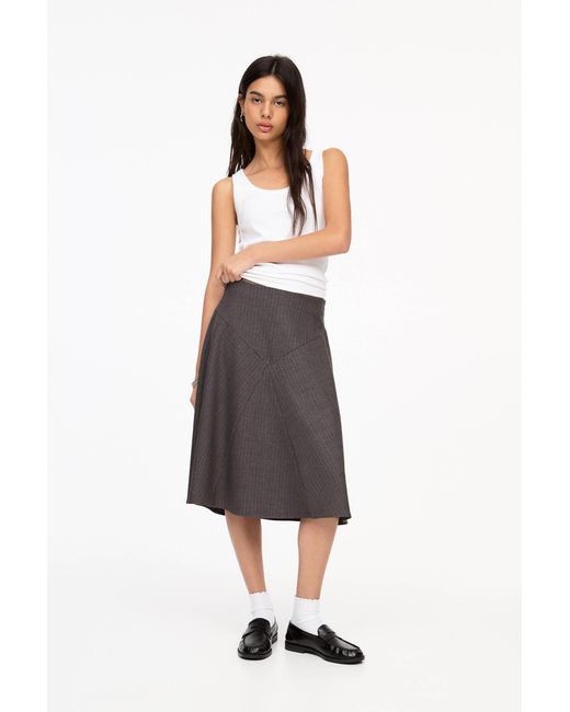 Pull&Bear Black Midirock Mit Nadelstreifen