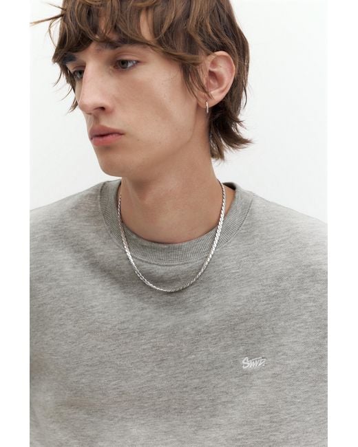 Pull&Bear Gray Short Sleeve Logo Sweatshirt for men