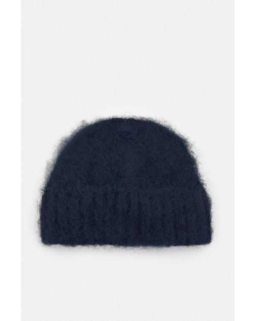 Pull&Bear Blue Kurze Beanie-Mütze Aus Strick