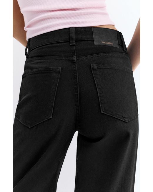 Pull&Bear Jeans Met Hoge Taille En Wijde Pijpen in het Blue