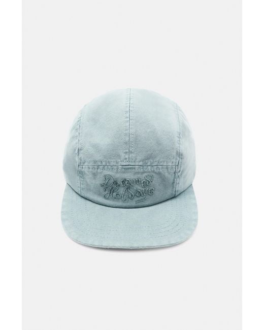 Pull&Bear Gray 5-Panel Embroidered Cap for men