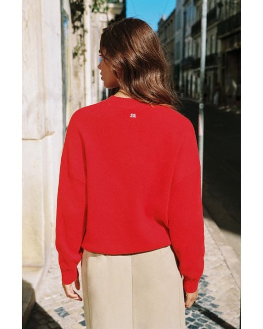 Pull Graphique Étoiles Et Chiffre Pull&Bear en coloris Red