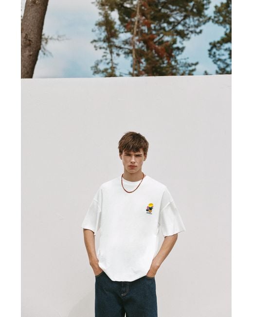 Pull&Bear Black Boxy Ibiza Graphic T-Shirt for men