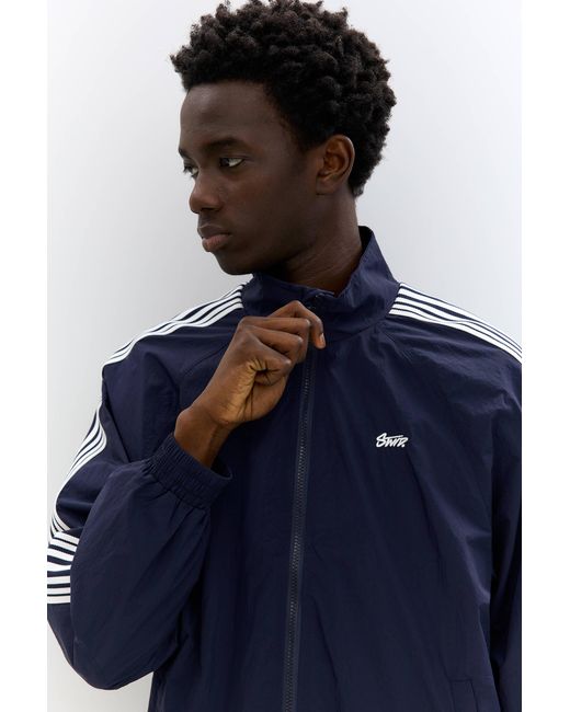 Pull&Bear Stwd-Regenjacke Mit Seitlichen Streifen in Blue für Herren