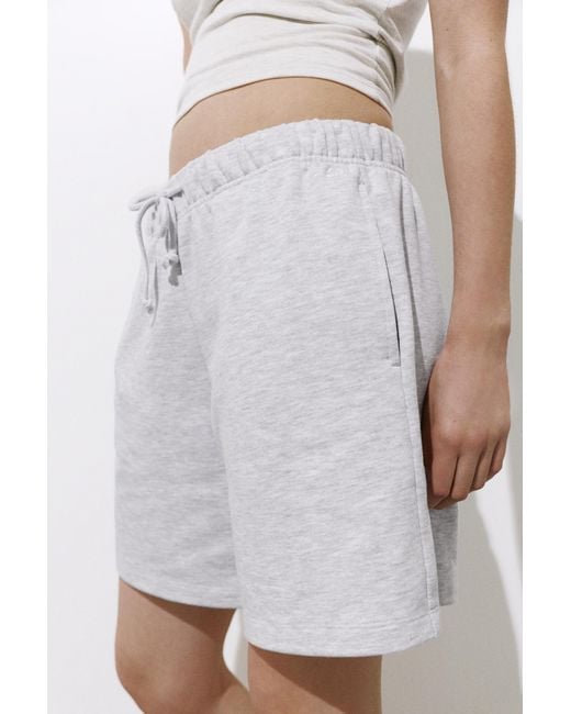 Pull&Bear Bermuda Met Elastische Tailleband in het White