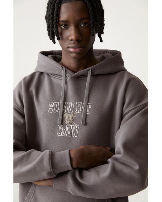 Pull&Bear Gray One Piece Luffy Hoodie for men