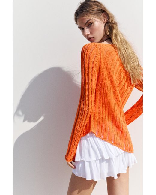 Pull&Bear Ajour Trui in het Orange