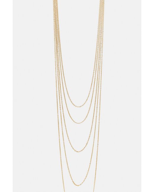 Collana Lunga A Catene Combinata di Pull&Bear in White