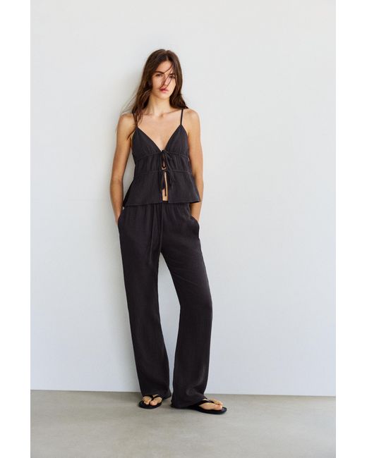Pantalon Fluide Bambula Pull&Bear en coloris White