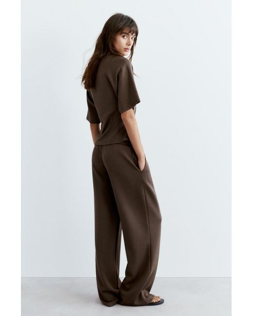 Pull&Bear Brown Soft Touch Short Sleeve Sweatshirt
