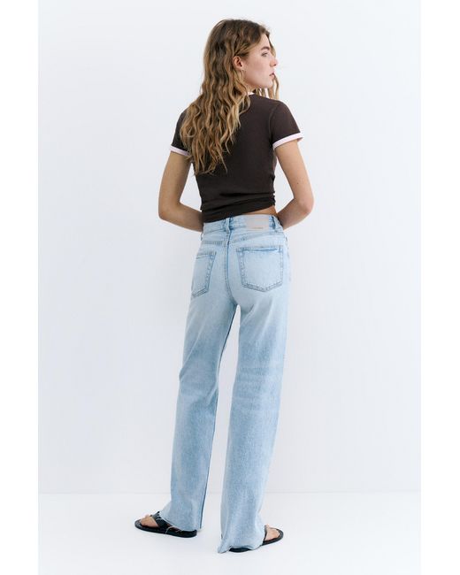 Pull&Bear Blue High-Waist Wide-Leg Jeans