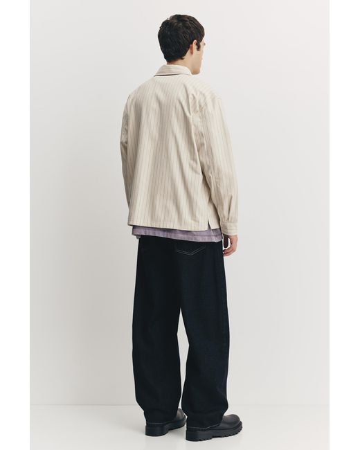 Pull&Bear Gestreept Geborduurd Overhemd in het Natural voor heren