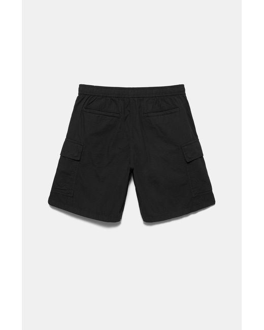 Pull&Bear Ripstop Cargo Bermuda in het Blue voor heren