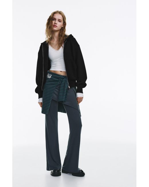 Felpa Con Cappuccio E Cerniera di Pull&Bear in Black