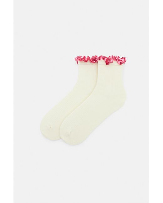 Pull&Bear Red Lace Trim Socks