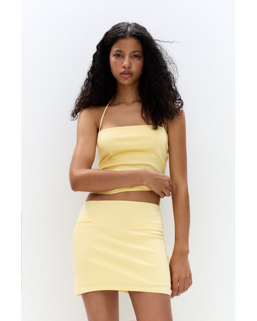 Pull&Bear Orange Mini Skirt With Pockets