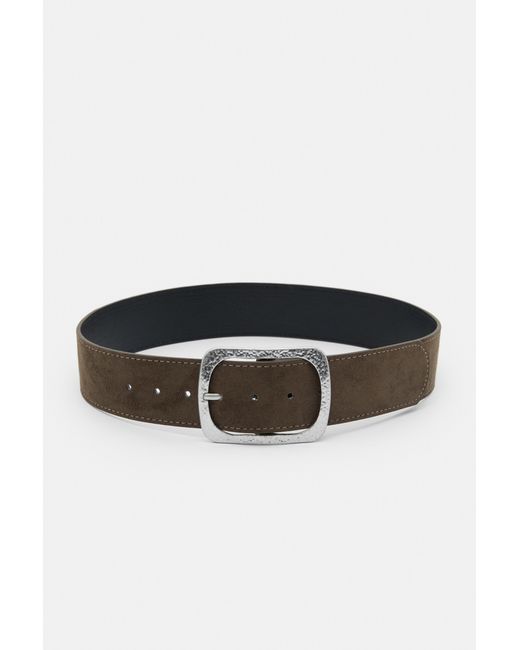 Pull&Bear Green Textured Buckle Belt