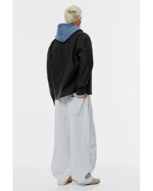 Pull&Bear Blue Cloth Overshirt With Pockets for men