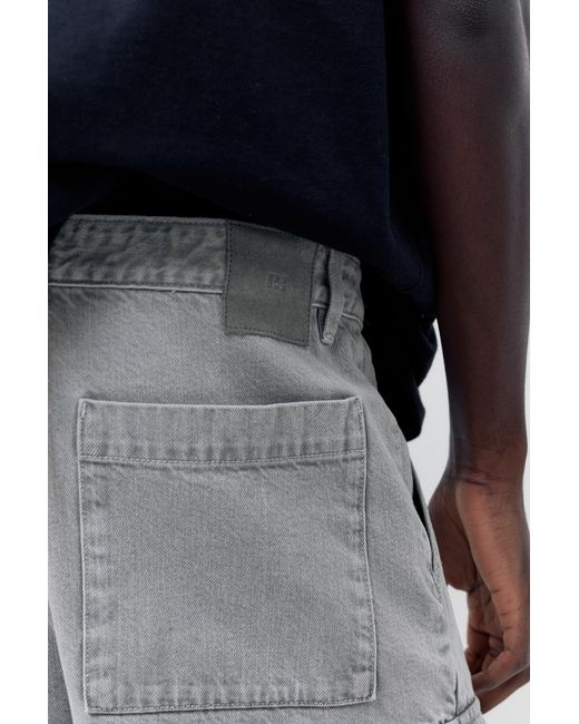 Pull&Bear Blue Baggy Cargo Bermuda Shorts for men