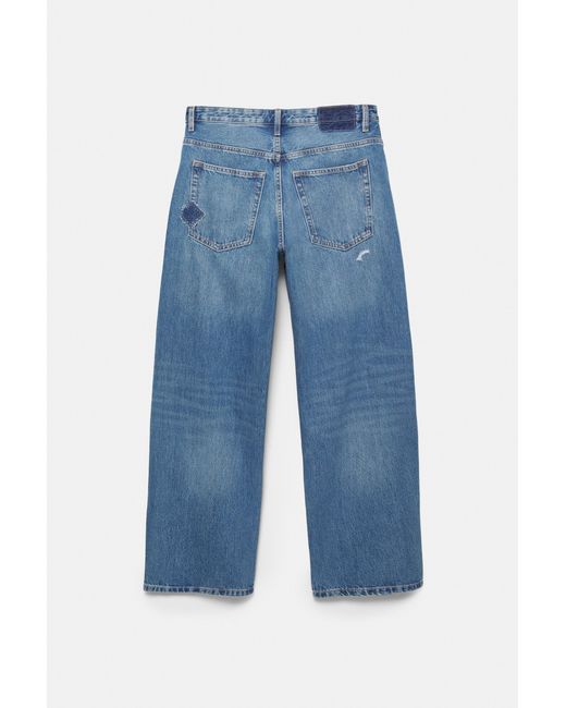 Pull&Bear Baggy Patchwork Jeans in het Blue voor heren