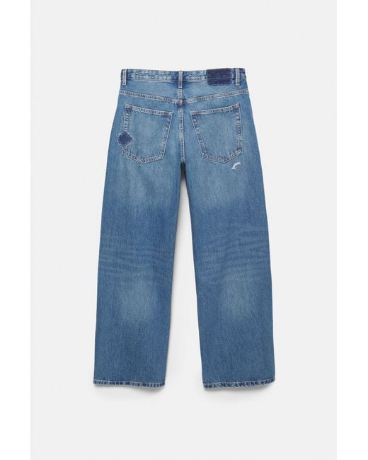 Jean Baggy Patchwork Pull&Bear pour homme en coloris Blue