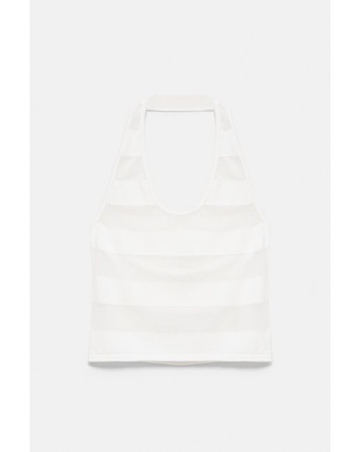 Pull&Bear Blue Sheer Halter Top