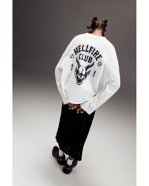 Pull&Bear Black Stranger Things Hellfire Club T-Shirt