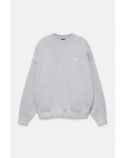 Pull&Bear Boxy Stwd-Sweater in het White voor heren