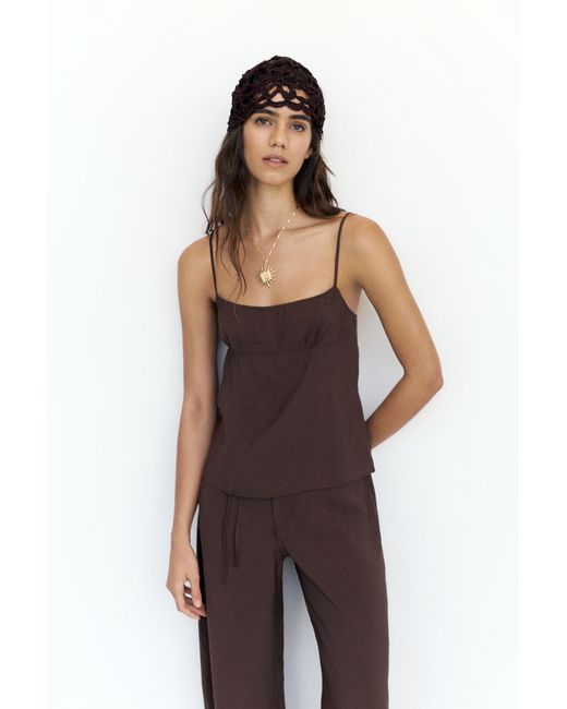 Pull&Bear Black Flowing Strappy Top