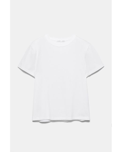 Pull&Bear White Short Sleeve 100% Cotton T-Shirt