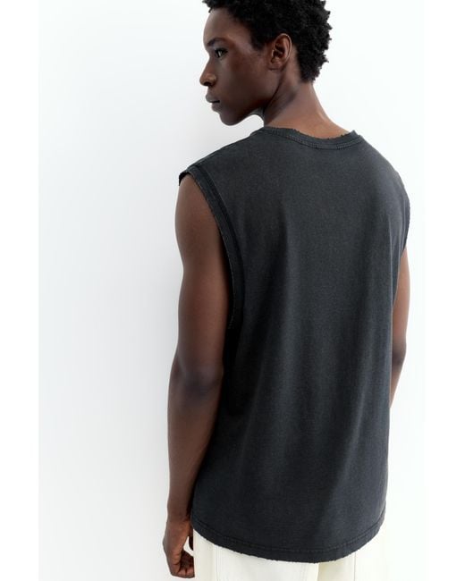Pull&Bear Black Vest Top for men