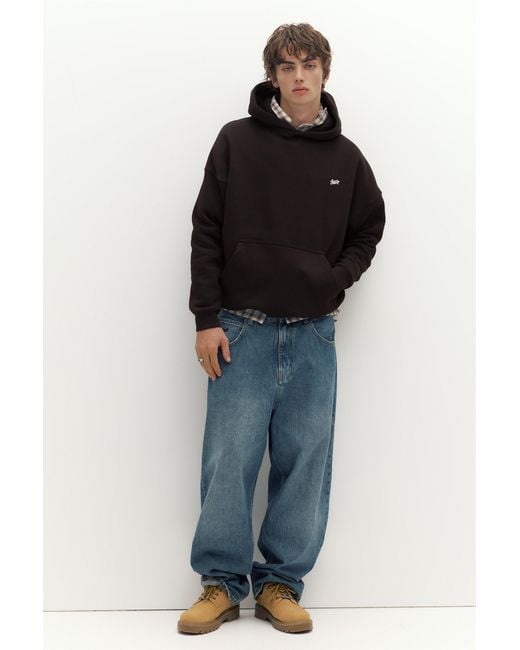 Pull&Bear Black Stwd Hoodie for men