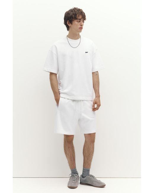 Pull&Bear White Short Sleeve Logo Sweatshirt for men