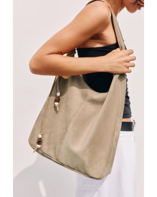Borsa Shopper Con Decorazione di Pull&Bear in Natural