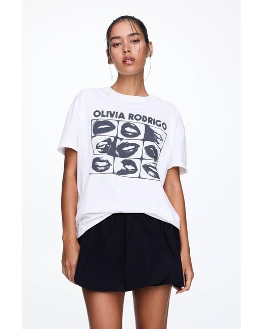 Pull&Bear White Olivia Rodrigo T-Shirt
