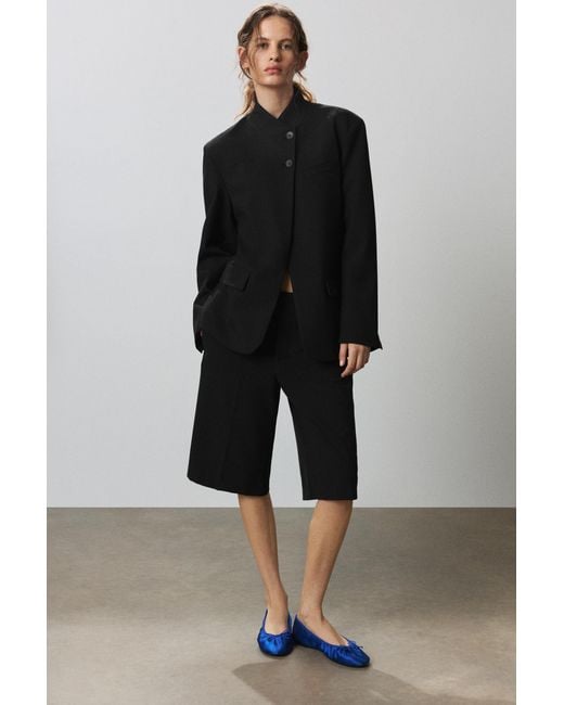 Pull&Bear Zwarte Blazer Met Overslag in het Black