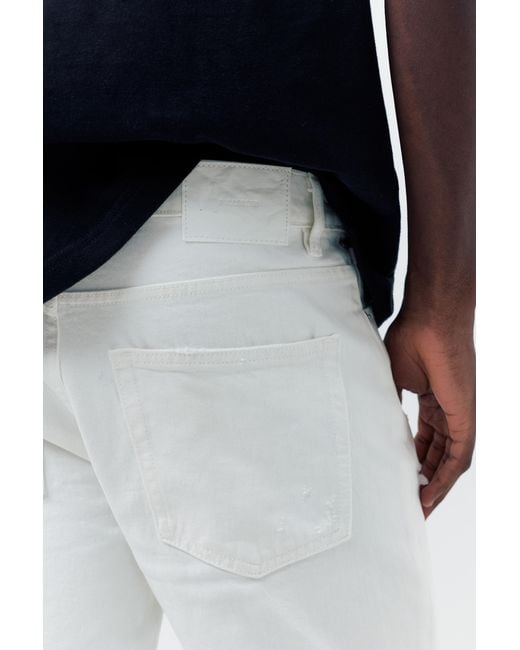 Pull&Bear Blue Ripped Denim Bermuda Shorts for men
