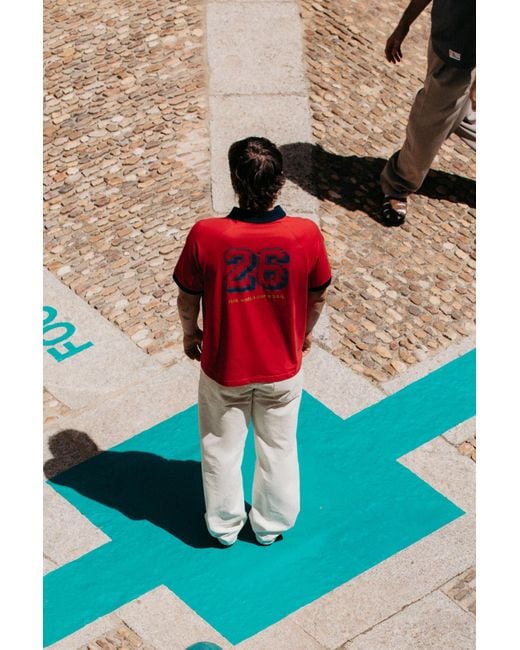 Pull&Bear Red Spain Fifa World Cup 26 Polo Shirt for men