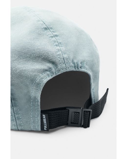 Pull&Bear Gray 5-Panel Embroidered Cap for men