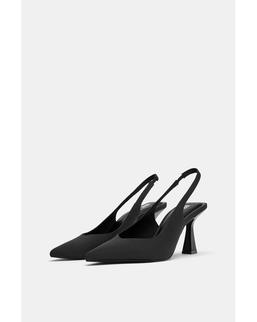Pull&Bear Black Nylon High-Heel Shoes