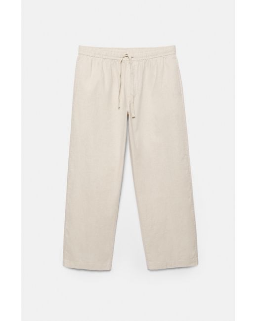Pull&Bear Joggingbroek Van Linnenmix in het White voor heren