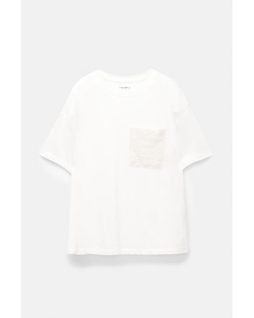 Pull&Bear Multicolor T-Shirt Mit Häkeltasche