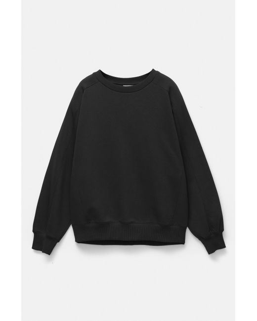 Pull&Bear Black Oversize Fleece Sweatshirt