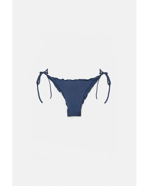 Pull&Bear Blue Ruffled Bikini Bottoms