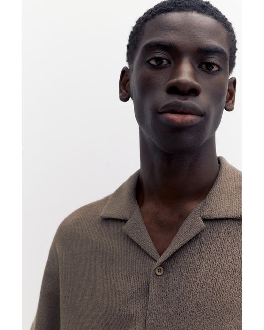 Camicia A Maniche Corte di Pull&Bear in Brown da Uomo